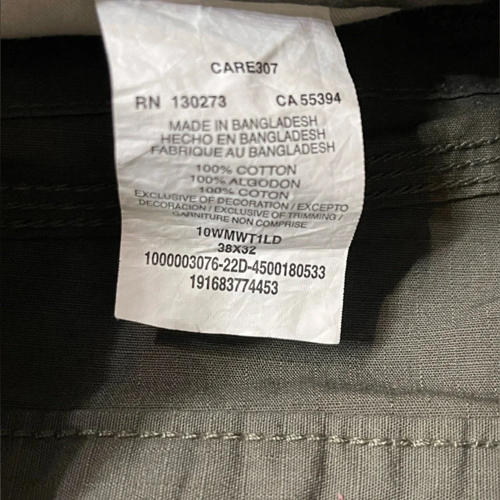 🤎🩶NWT WRANGLER Men's Olive Green Pants size 38x32  Lightweight canvas cotton